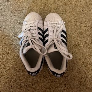Size 6 1/2 White Adidas Superstar Sneakers
